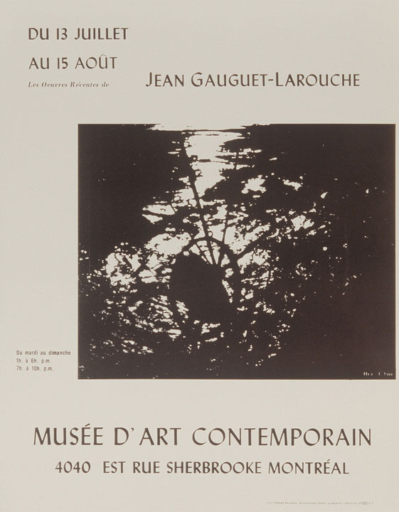 Affiche de l’exposition Les œuvres récentes de Jean Gauguet-Larouche