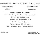 Recto du carton d’invitation de l’exposition Rétrospective Léon Bellefleur