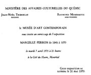 Recto du carton d’invitation de l’exposition Marcelle Ferron de 1945 à 1970