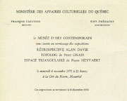 Recto du carton d’invitation de l’exposition Espace triangulaire de Pierre Heyvaert