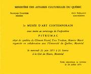 Recto du carton d’invitation de l’exposition Pitrumac
