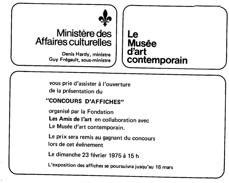 Recto du carton d’invitation de l’exposition Concours d’affiches