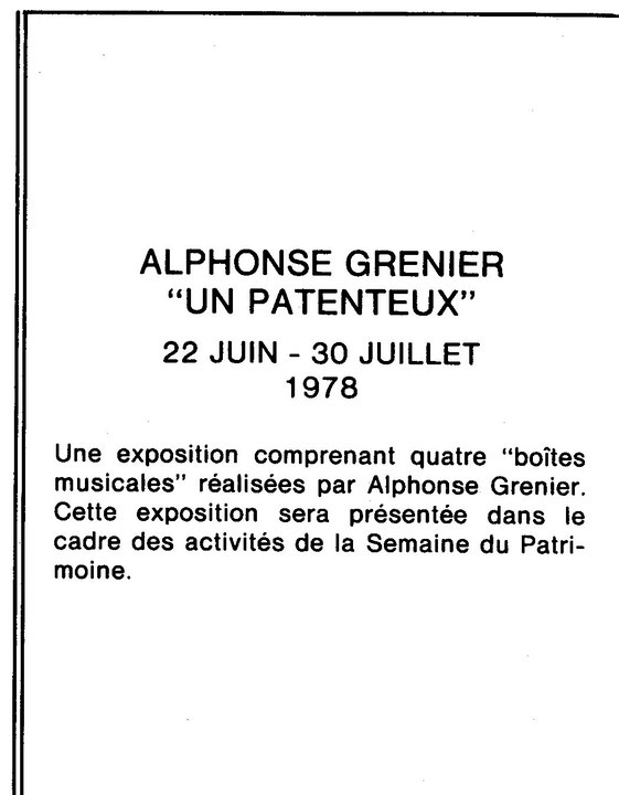 Recto du carton d’invitation de l’exposition Les patenteux