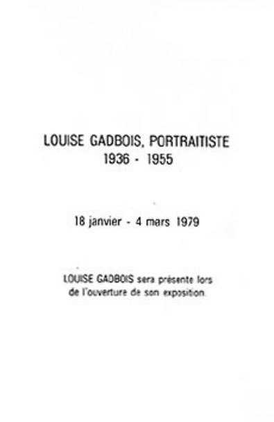 Recto du carton d’invitation de l’exposition Le Portrait dans la peinture de Louise Gadbois de 1936 à 1955