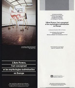 Recto du carton d’invitation de l’exposition L’Arte Povera, l’art conceptuel et les mythologies individuelles en Europe