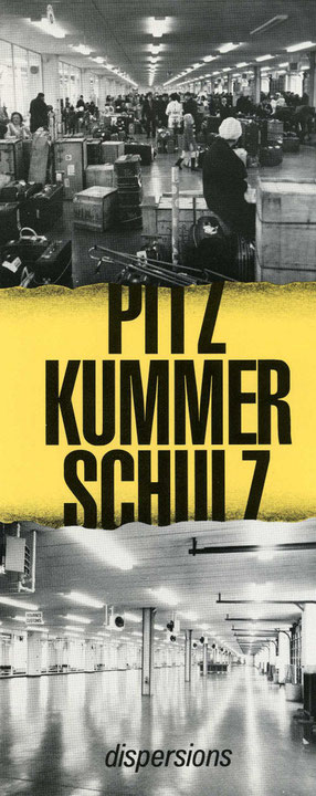 Recto du carton d’invitation de l’exposition Pitz–Kummer–Schulz : Dispersions