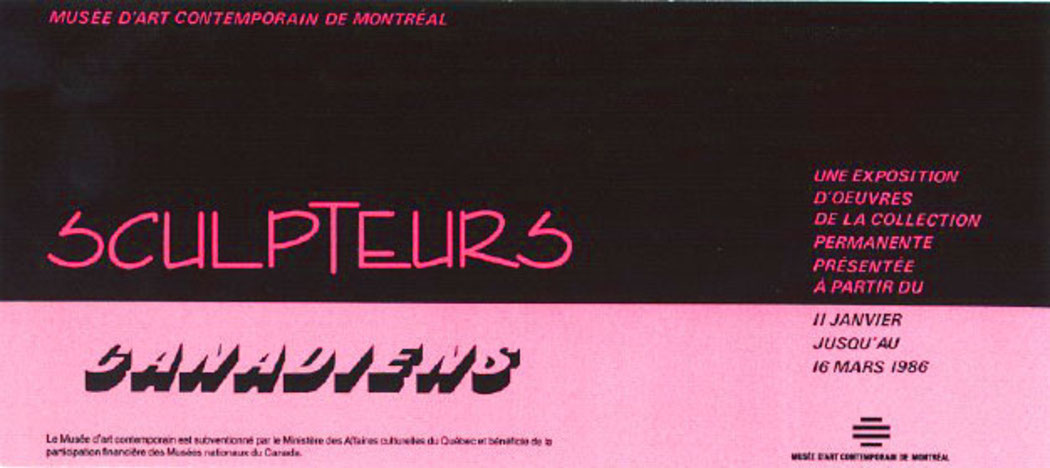 Recto du carton d’invitation de l’exposition Sculpteurs canadiens