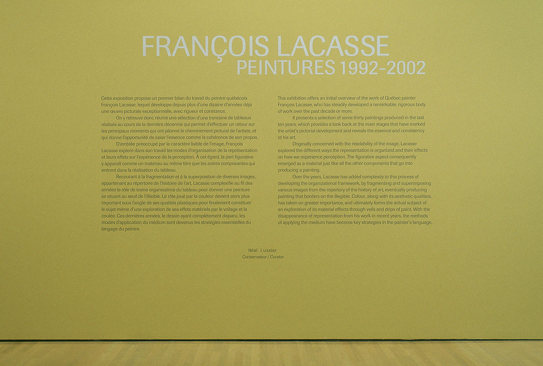 Vue de salle de l’exposition François Lacasse : Peintures 1992-2002 (Afficher en plein écran)