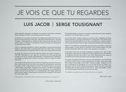Vue de salle de l’exposition Je vois ce que tu regardes: Luis Jacob et Serge Tousignant