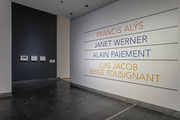 Vue de salle de l’exposition Alain Paiement. Bleu de bleu
