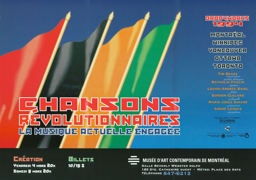 Affiche de l’événement Bradyworks : Chansons révolutionnaires