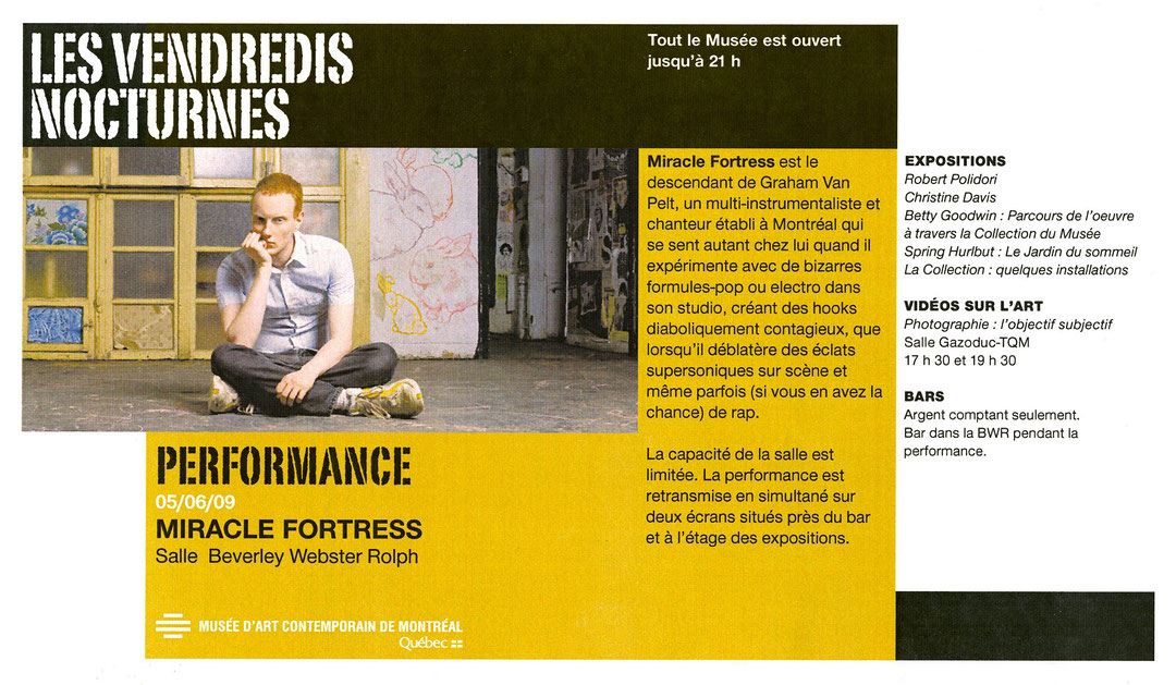 Recto du carton d’invitation de l’événement Miracle Fortress