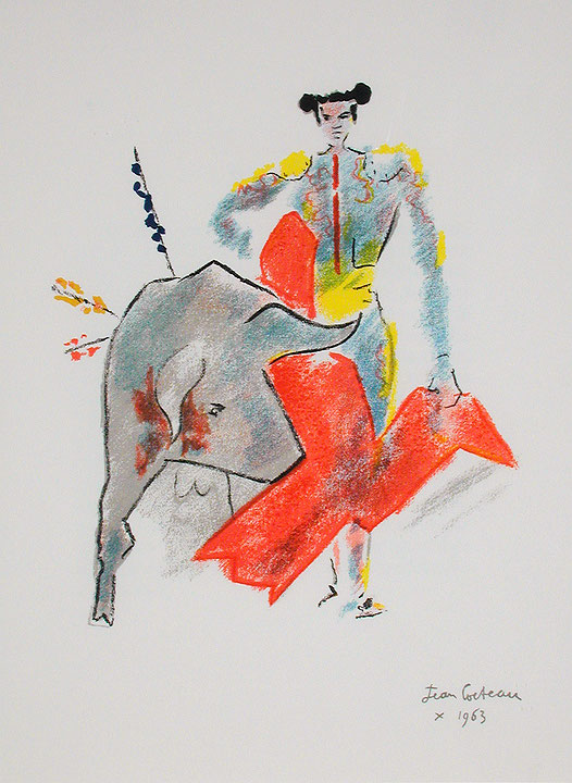 Photo de l’œuvre Manoletina (tirée de l’album « Taureaux », 1965) de Jean Cocteau (Afficher en plein écran)