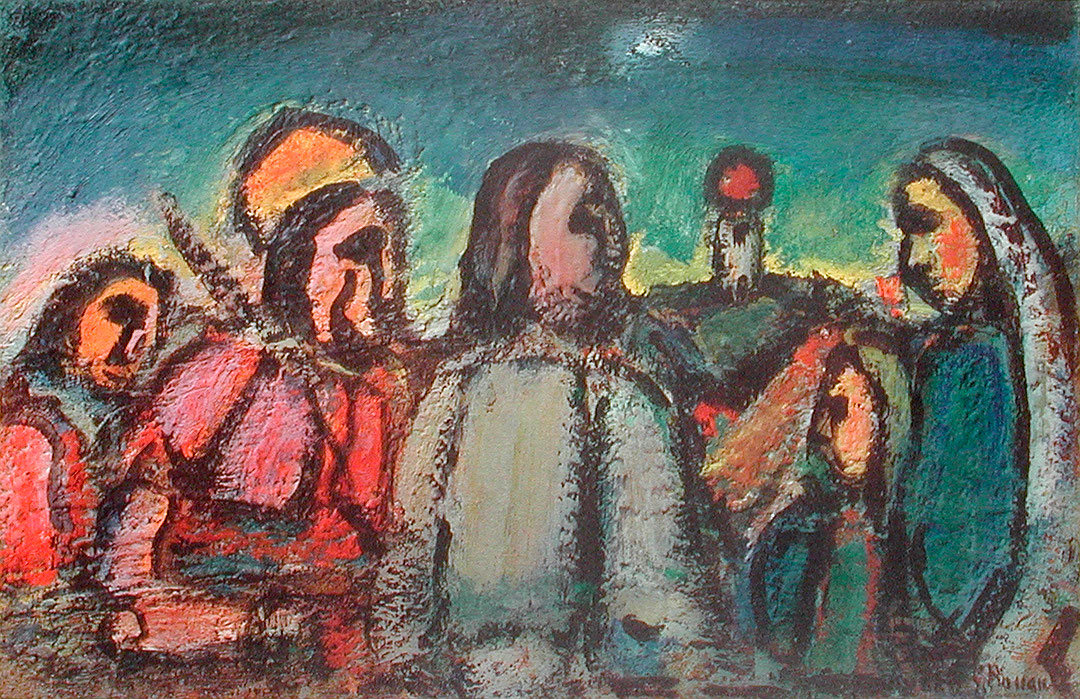 Photo de l’œuvre Christ et disciples (tirée de l’album « Stella Vespertina », 1947) de Georges Rouault (Afficher en plein écran)