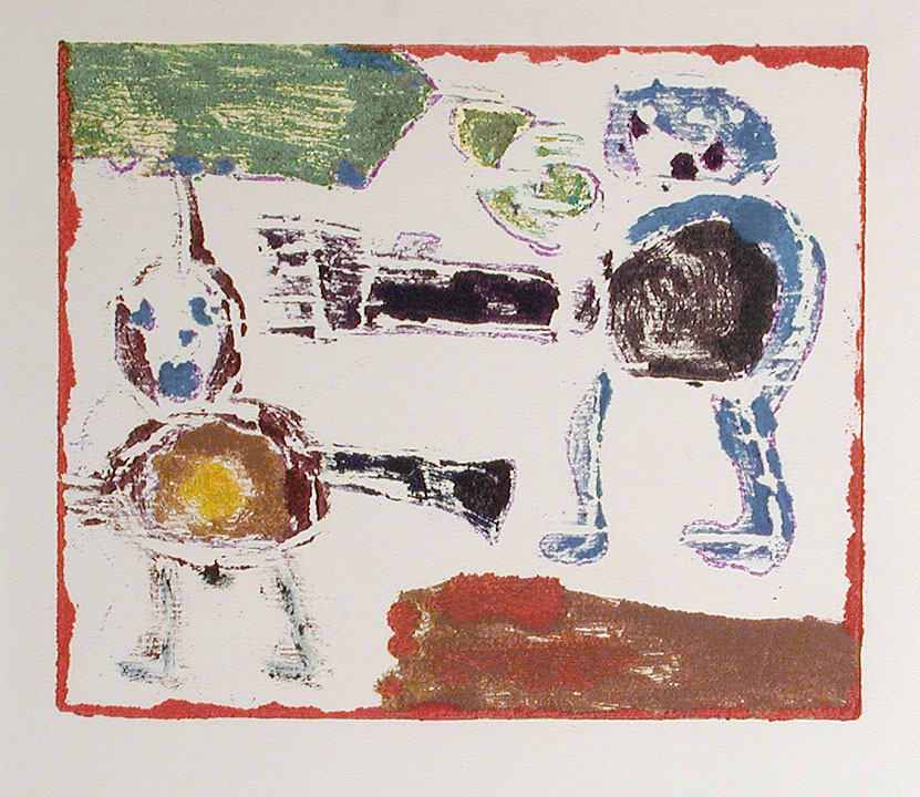 Photo de l’œuvre Sans titre (tirée de l’album « La Naissance du soleil », 1966) de Maxime Condo (Afficher en plein écran)