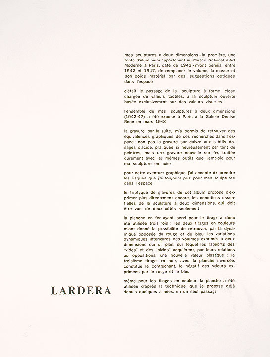 Photo de l’œuvre Image graphique de la sculpture à deux dimensions de Berto Lardera (Afficher en plein écran)