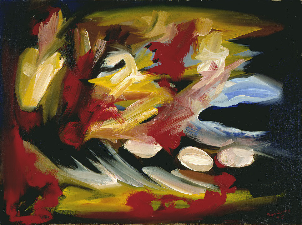 Photo de l’œuvre Palette d’artiste surréaliste ou 3.45 de Paul-Émile Borduas (Afficher en plein écran)