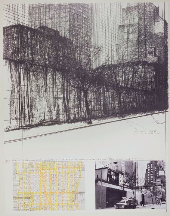 Photo de l’œuvre The Museum of Modern Art, Wrapped, Project for New York (de la série « Some Not Realized Projects », 1971) de Christo & Jeanne-Claude (Afficher en plein écran)