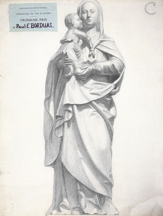 Photo de l’œuvre Copie de la Vierge d’Écouen (XVIe siècle) de Paul-Émile Borduas (Afficher en plein écran)