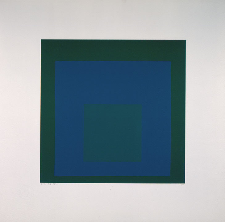 Photo de l’œuvre Green Squares de Josef Albers (Afficher en plein écran)