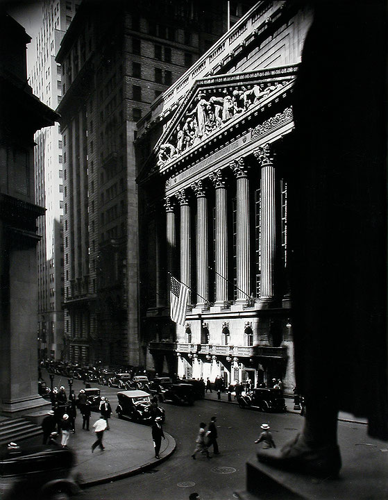 Photo de l’œuvre New York Stock Exchange de Berenice Abbott (Afficher en plein écran)