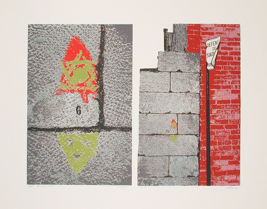 Photo de l’œuvre Abstraction urbaine (tirée de l’album « Tout en passant », 1978) de Michel Leclair (Afficher en plein écran)