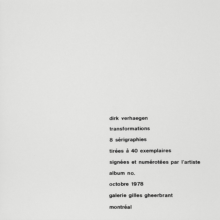 Photo de l’œuvre Transformations de Dirk Verhaegen (Afficher en plein écran)