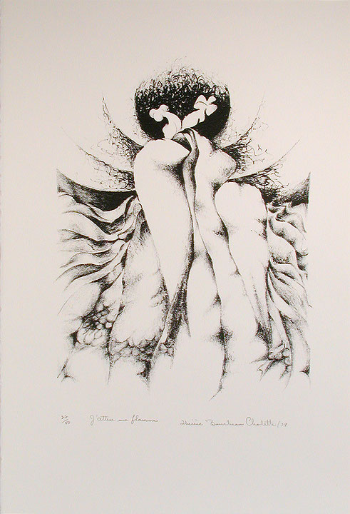 Photo de l’œuvre J’attise une flamme (tirée de l’album « Mutances », 1980) de Thérèse Bourbeau-Cholette (Afficher en plein écran)
