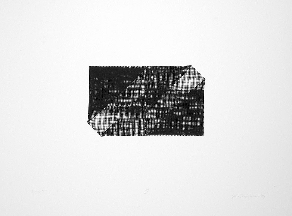 Photo de l’œuvre Pliage IX (tirée de l’album « Pliages », 1977) de Luc Bourbonnais (Afficher en plein écran)