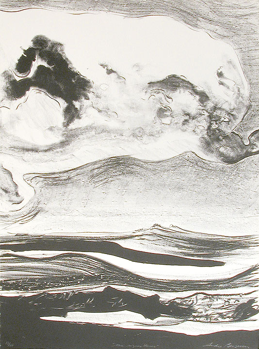 Photo de l’œuvre Ces signes blancs (tirée de l’album « La Mer », 1978-1980) de André Bergeron (Afficher en plein écran)
