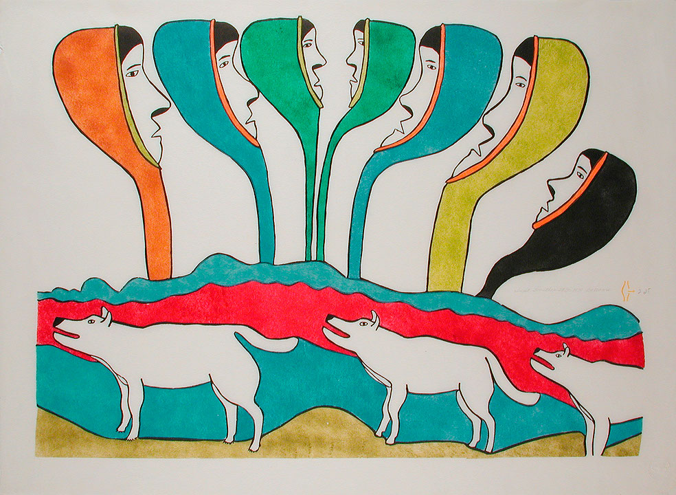 Photo de l’œuvre Inuits together de ᑐᑯᒥ Simon Tookoome (Afficher en plein écran)