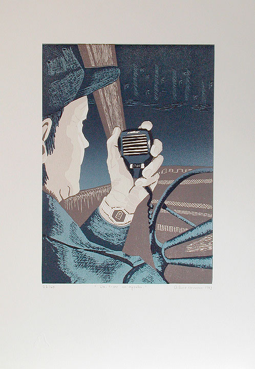 Photo de l’œuvre Va-t-on m’appeler (tirée de l’album « Taxicologie », 1983) de Aline Carreau (Afficher en plein écran)