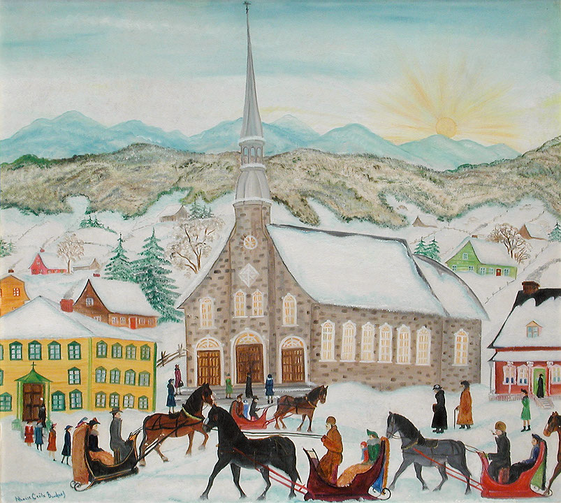 Photo de l’œuvre Église de Baie St-Paul de Marie-Cécile Bouchard (Afficher en plein écran)