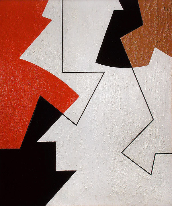 Photo de l’œuvre Composition en rouge, noir et brun de Fernand Toupin (Afficher en plein écran)