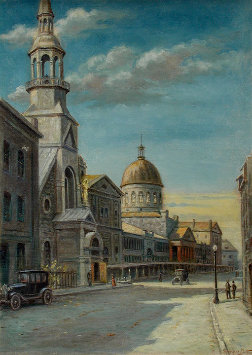 Photo de l’œuvre Marché Bonsecours de Georges Delfosse (Afficher en plein écran)