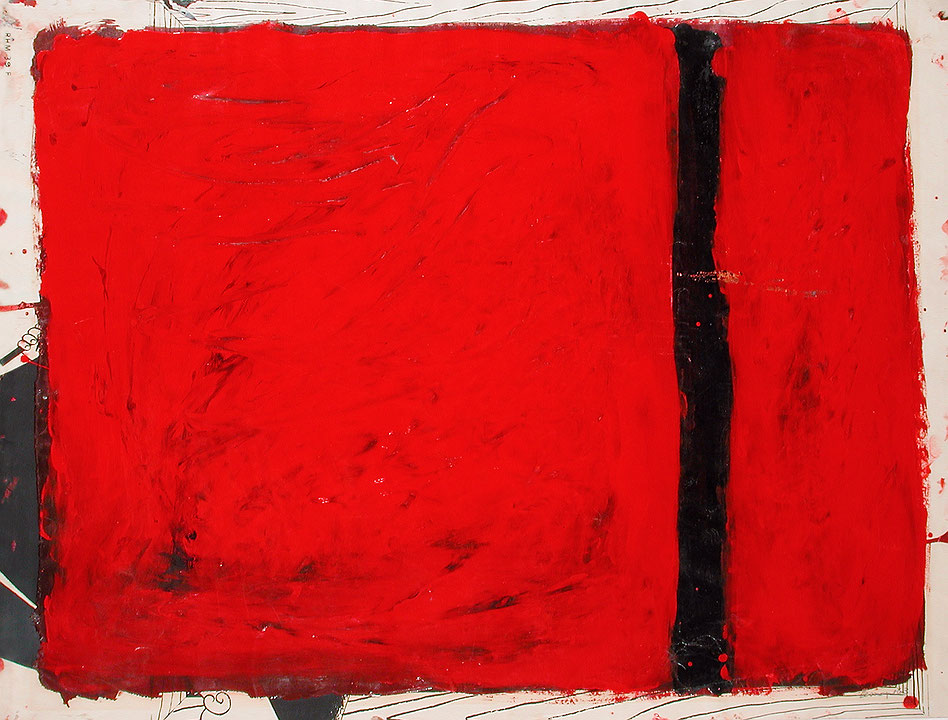 Photo de l’œuvre Espace rouge (barre) de Serge Lemoyne (Afficher en plein écran)