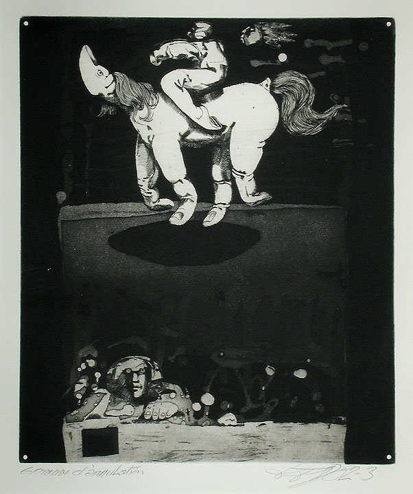 Photo de l’œuvre [Homme sur cheval-main] (de la série « Le Prince sans rire », 1982 - 1983) de Louis-Pierre Bougie (Afficher en plein écran)