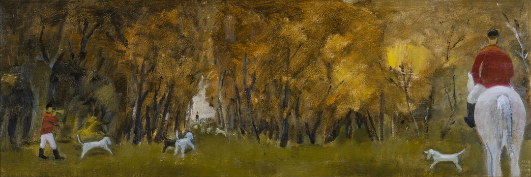 Photo de l’œuvre La Chasse à courre de Jean Paul Lemieux (Afficher en plein écran)