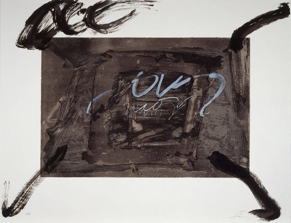 Photo de l’œuvre Quatre Gestes noirs de Antoni Tàpies (Afficher en plein écran)