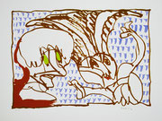 Photo de l’œuvre Formes de l’écriture (tirée de l’album « Alechinsky, Calder, Miro, Riopelle », 1976) de Pierre Alechinsky