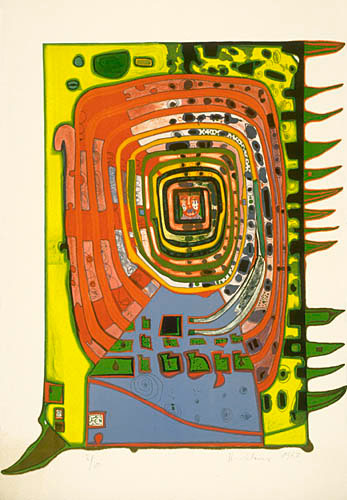 Photo de l’œuvre La Paupière fausse de Friedensreich Hundertwasser (Afficher en plein écran)