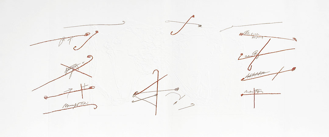 Photo de l’œuvre Sans titre (tirée de l’album « Petrificada Petrificante », 1978) de Antoni Tàpies (Afficher en plein écran)