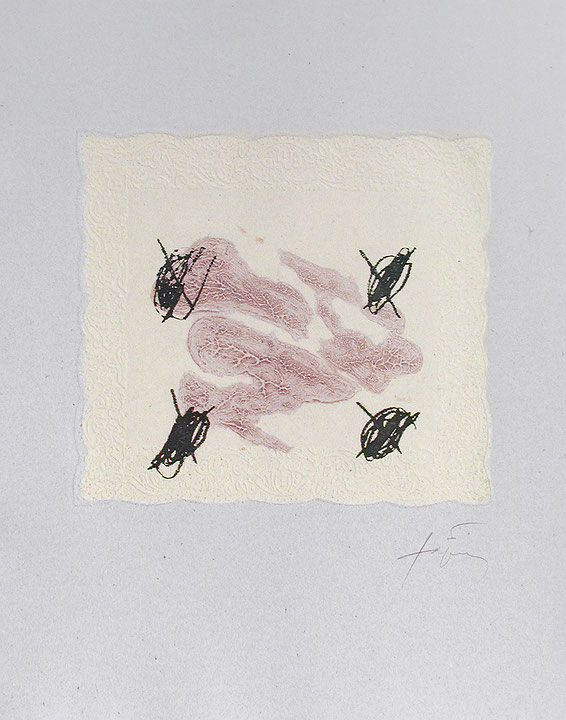 Photo de l’œuvre Sans titre (tirée de l’album « Petrificada Petrificante », 1978) de Antoni Tàpies (Afficher en plein écran)