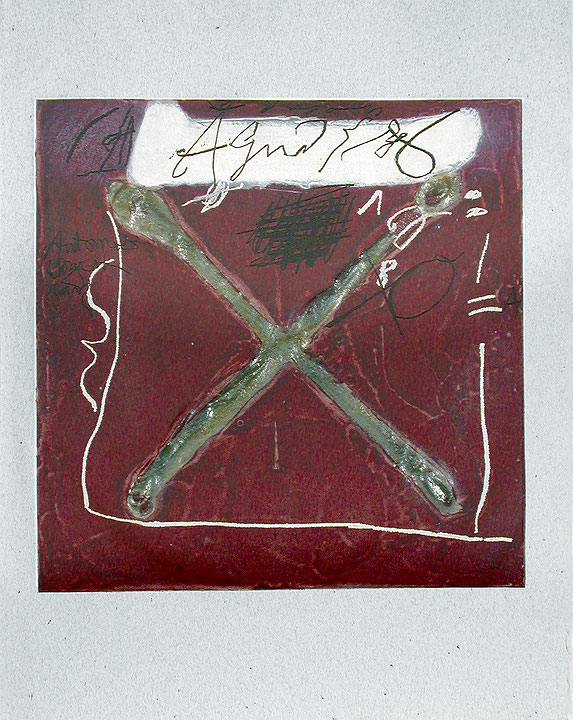 Photo de l’œuvre Sans titre (tirée de l’album « Petrificada Petrificante », 1978) de Antoni Tàpies (Afficher en plein écran)