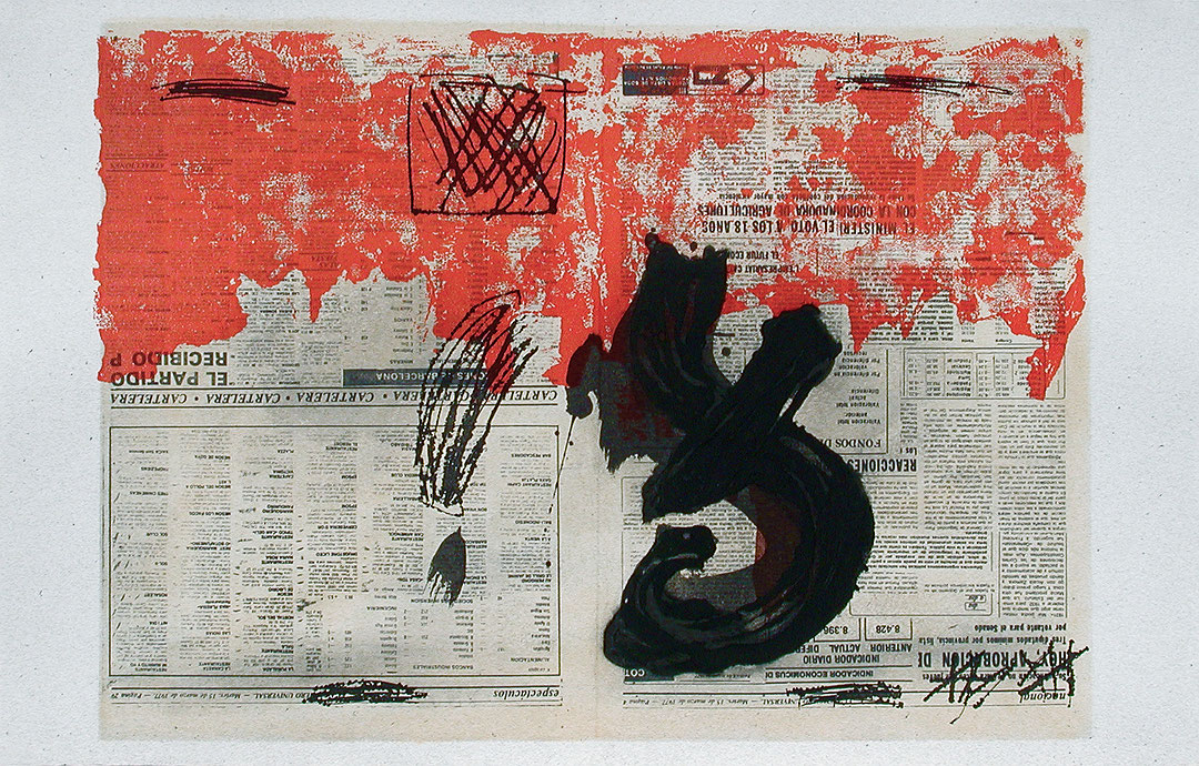 Photo de l’œuvre Sans titre (tirée de l’album « Petrificada Petrificante », 1978) de Antoni Tàpies (Afficher en plein écran)