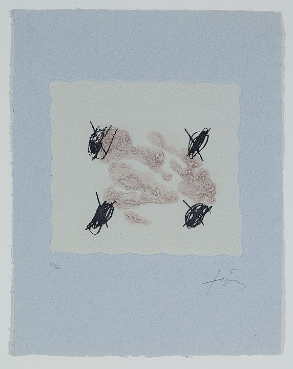 Photo de l’œuvre Sans titre (tirée de l’album « Petrificada Petrificante », 1978) de Antoni Tàpies (Afficher en plein écran)
