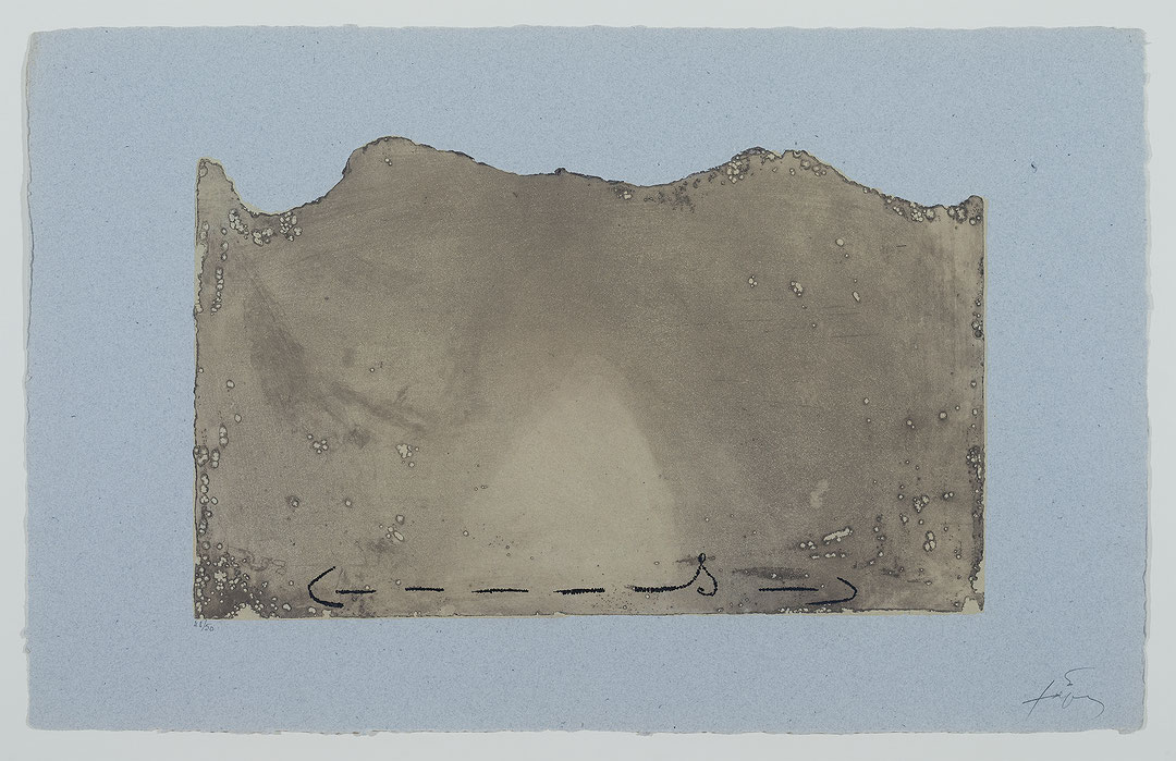 Photo de l’œuvre Sans titre (tirée de l’album « Petrificada Petrificante », 1978) de Antoni Tàpies (Afficher en plein écran)