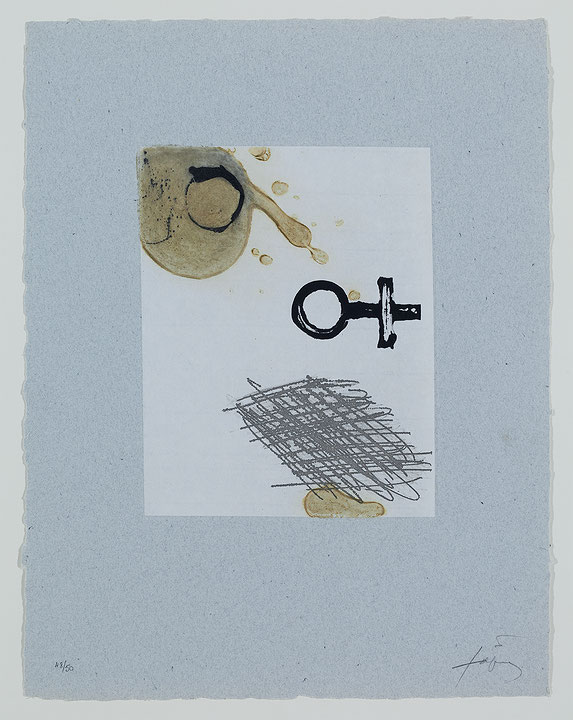 Photo de l’œuvre Sans titre (tirée de l’album « Petrificada Petrificante », 1978) de Antoni Tàpies (Afficher en plein écran)