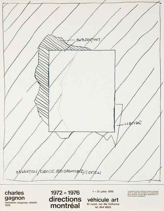 Photo de l’œuvre Cassation / esquisse / sketch (tirée de l’album « 1972-1976 Directions Montréal », 1976) de Charles Gagnon (Afficher en plein écran)