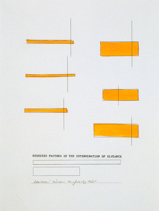 Photo de l’œuvre Required Factors in the Determination of Distance de Lawrence Weiner (Afficher en plein écran)